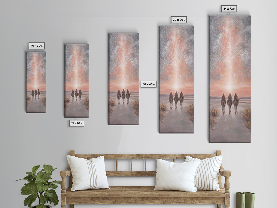 Celestial Caravan | Framed Canvas Print | Tall Skinny Art Print | Christian Wall Art | Christian Art Canvas | Christmas Art