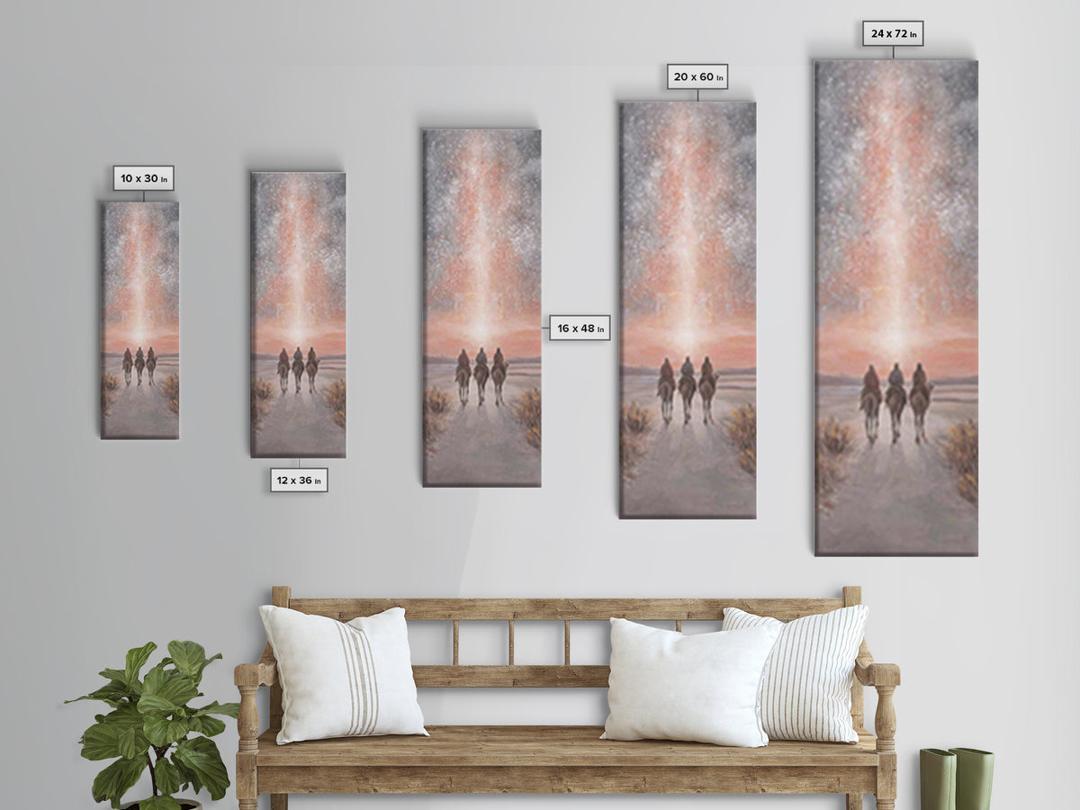 Celestial Caravan | Framed Canvas Print | Tall Skinny Art Print | Christian Wall Art | Christian Art Canvas | Christmas Art