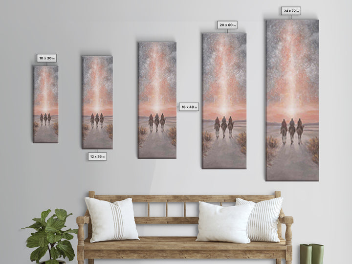 Celestial Caravan | Framed Canvas Print | Tall Skinny Art Print | Christian Wall Art | Christian Art Canvas | Christmas Art