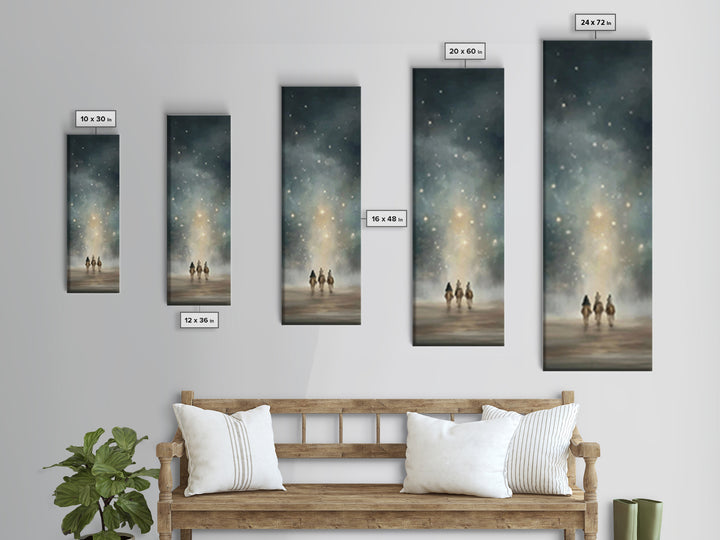 The Starpath Pilgrims – Framed Canvas Print – Tall Skinny Art Print – Christian Wall Art – Christian Art – Christian Art Canvas – Christmas