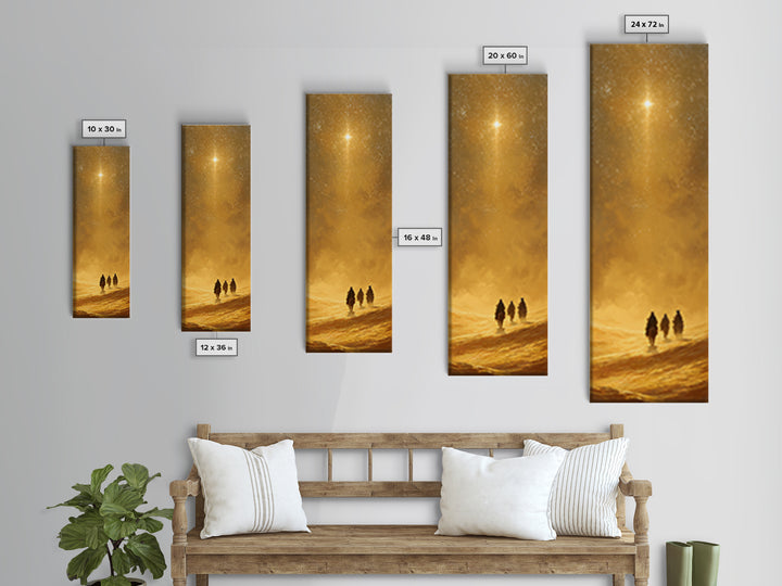 Holy Desert Trek – Framed Canvas Print – Christian Wall Art – Narrow Art – Christmas Art – Christian Art Canvas