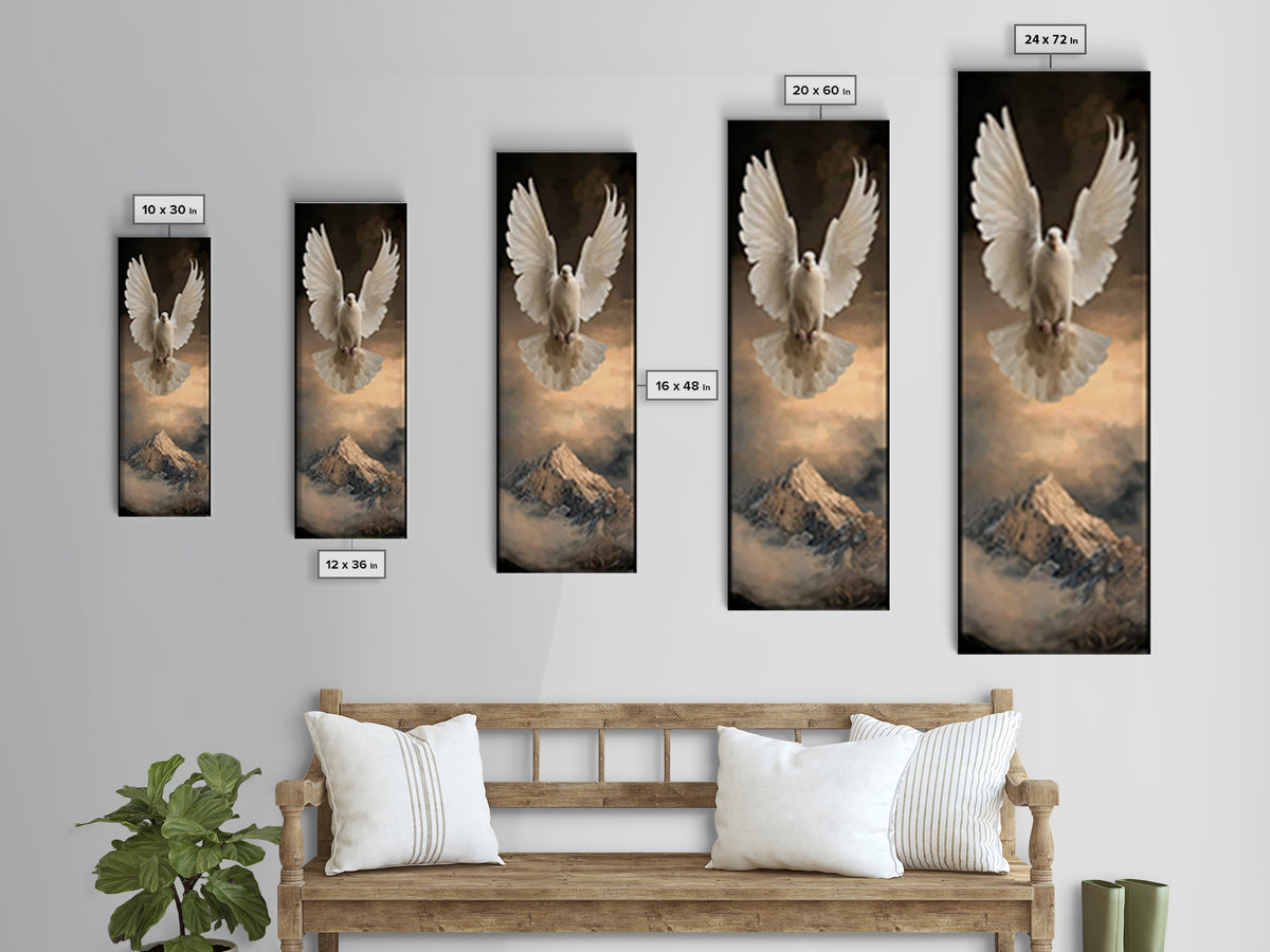 Light Of Ascent – Framed Canvas Print – Christian Wall Art – Christian Art Print – Narrow Art – Christian Painting – Subtle Christian Art