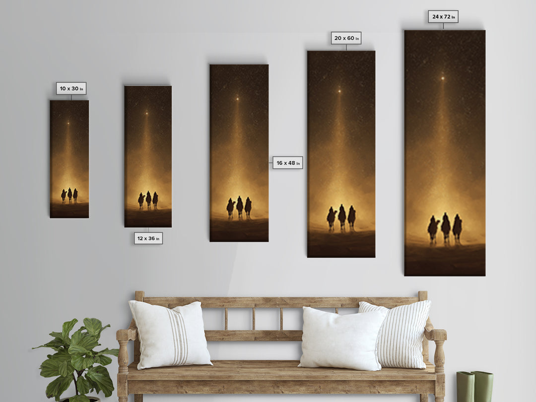 Sacred Offering Night – Framed Canvas Print – Christian Art Work – Tall Skinny Art Print – Christian Wall Art – Christmas Art