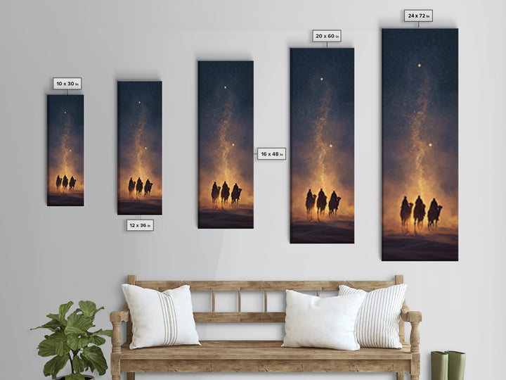 The Guiding Star, Framed Canvas Print, Tall Narrow Wall Art, Christian Wall Art, Christian Art Canvas, Jesus Christmas Art, Vintage Christm