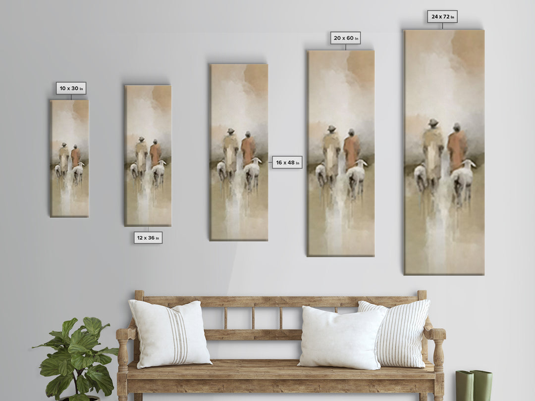 Night Of Promise, Framed Canvas Print, Tall Narrow Wall Art, Christian Christmas Art, Christian Art Work, Jesus Christmas Art, Subtle Chris