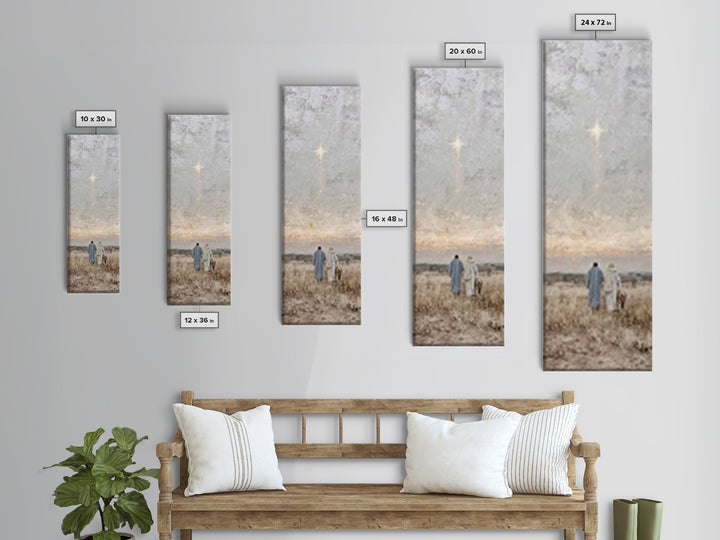 Sacred Starfall, Framed Canvas Print, Skinny Art, Christian Art Canvas, Modern Christian Art, Christmas Wall Art, Christian Christmas Art