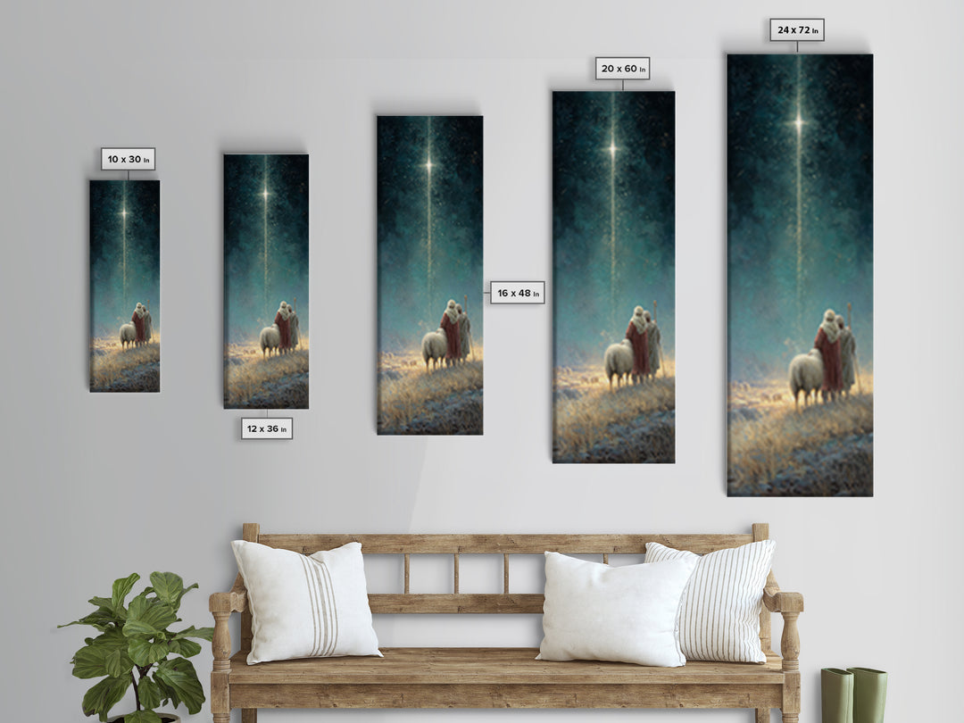 Heavenly Calling, Framed Canvas Print, Narrow Art, Christian Art, Christian Art Canvas, Christian Christmas Decorations, Moody Christmas Ar