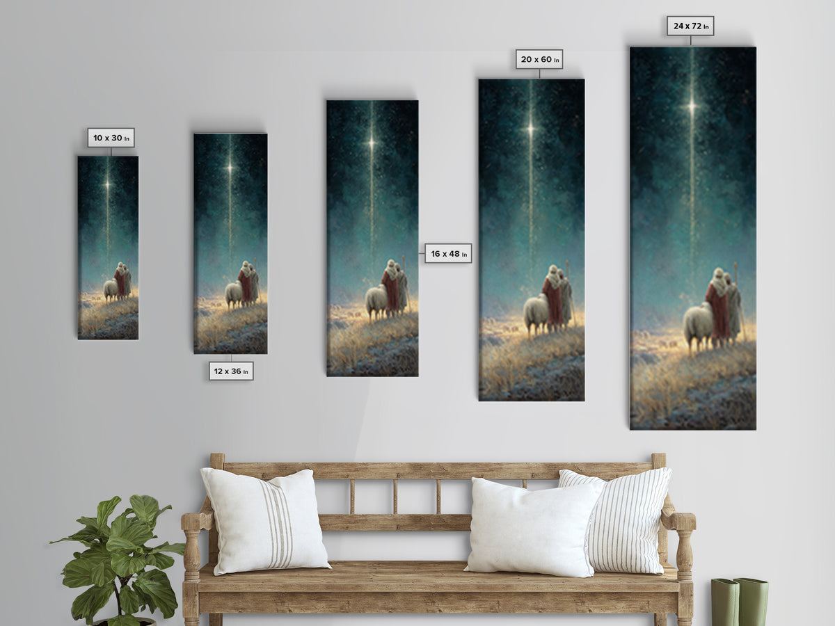 Heavenly Calling, Framed Canvas Print, Narrow Art, Christian Art, Christian Art Canvas, Christian Christmas Decorations, Moody Christmas Ar