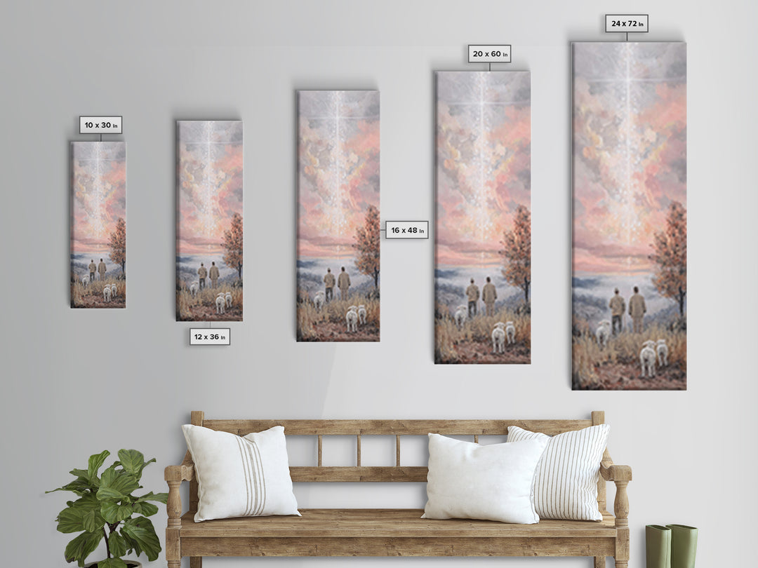 Eternal Dawn Star, Framed Canvas Print, Tall Skinny Art Print, Christian Christmas Art, Christian Art Print, Framed Christian Art, Vintage