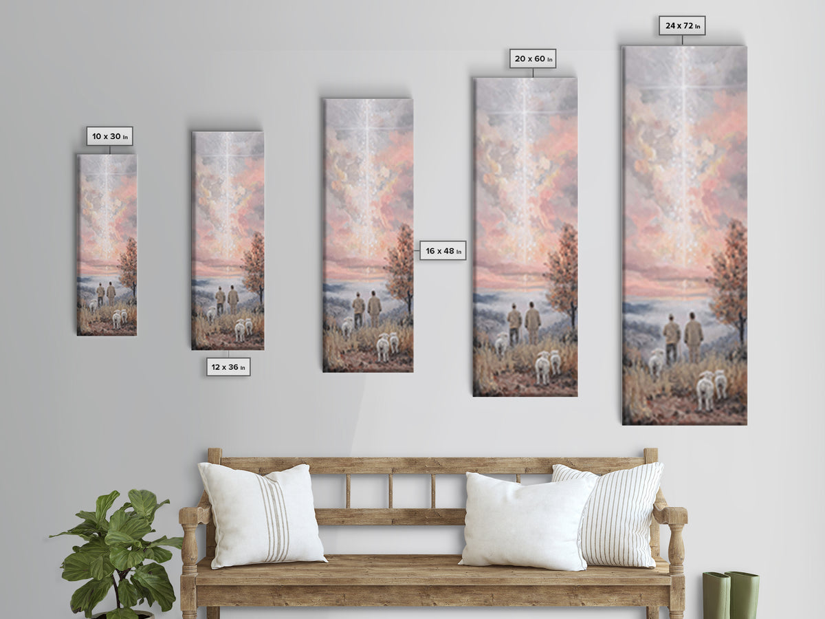 Eternal Dawn Star, Framed Canvas Print, Tall Skinny Art Print, Christian Christmas Art, Christian Art Print, Framed Christian Art, Vintage