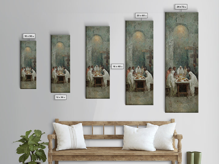 Table Of Fellowship – Framed Canvas Print – Christian Art Canvas – Christian Wall Art – Tall Narrow Wall Art – Christian Painting – Christi