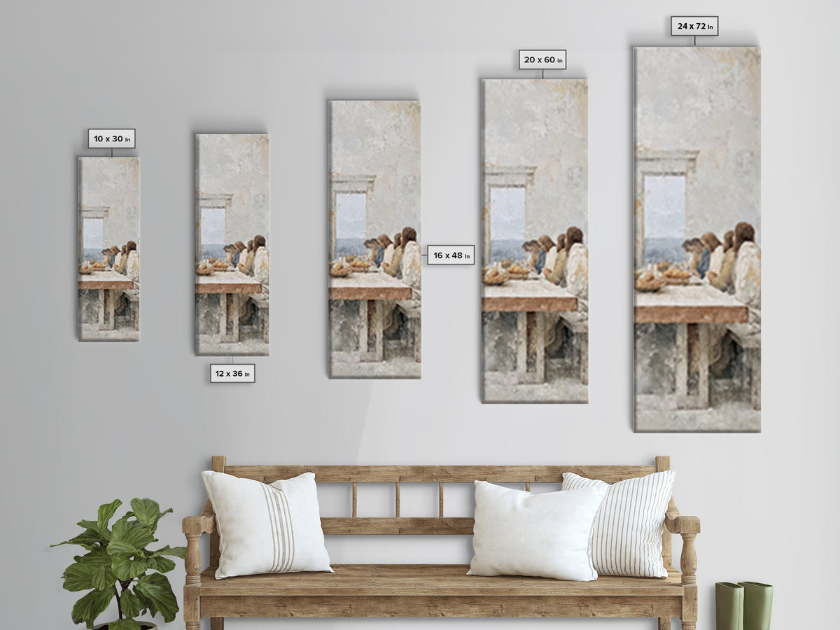 Bread Of Blessing – Framed Canvas Print – Christian Art Canvas – Christian Wall Art – Tall Skinny Art Print – Christian Painting – Minimali