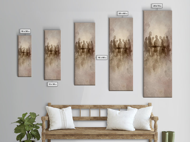 Gathered In Grace – Framed Canvas Print – Christian Wall Art – Christian Art Canvas – Tall Narrow Wall Art – Christian Painting – Subtle Ch