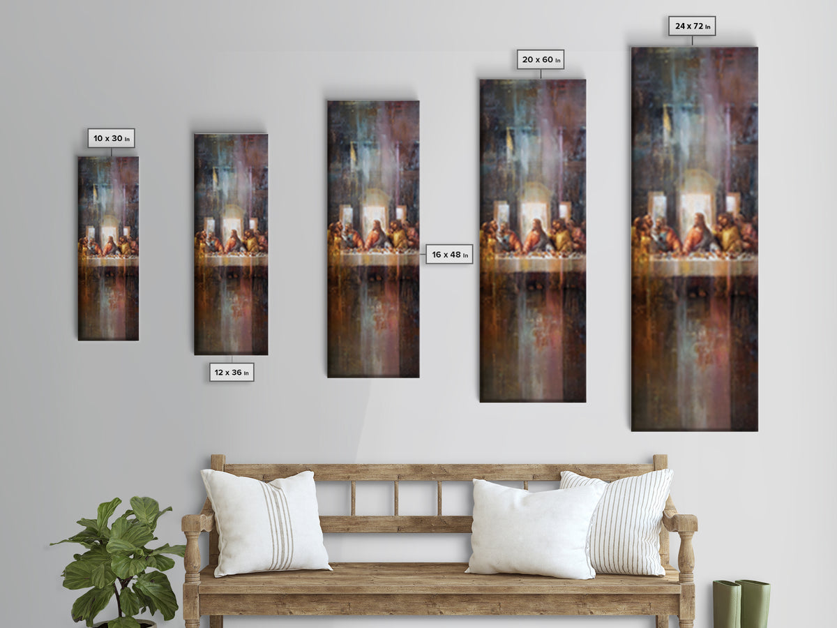 Light Of Communion – Framed Canvas Print – Christian Wall Art – Christian Art Print – Narrow Art – Christian Painting – Modern Christian Ar