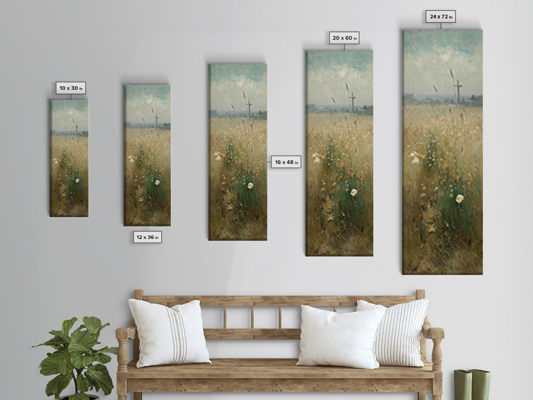 Heavenly Wheatlands – Framed Canvas Print – Christian Wall Art – Christian Art Canvas – Narrow Art – Christian Painting – Subtle Christian