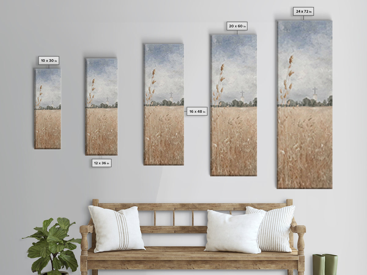 Meadow Of Mercy – Framed Canvas Print – Christian Art Print – Christian Wall Art – Tall Skinny Art Print – Christian Art Canvas – Christian