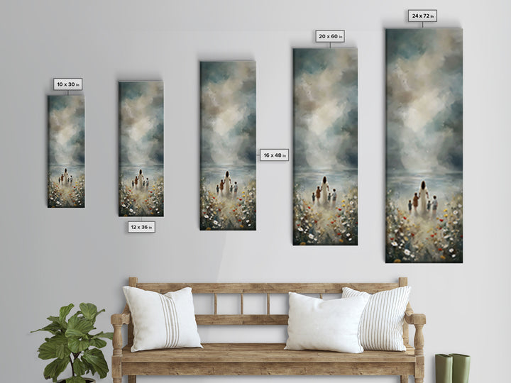 Garden Path Grace – Framed Canvas Print – Tall Narrow Wall Art – Christian Wall Art – Jesus Painting – Christian Art Canvas – Christmas Art