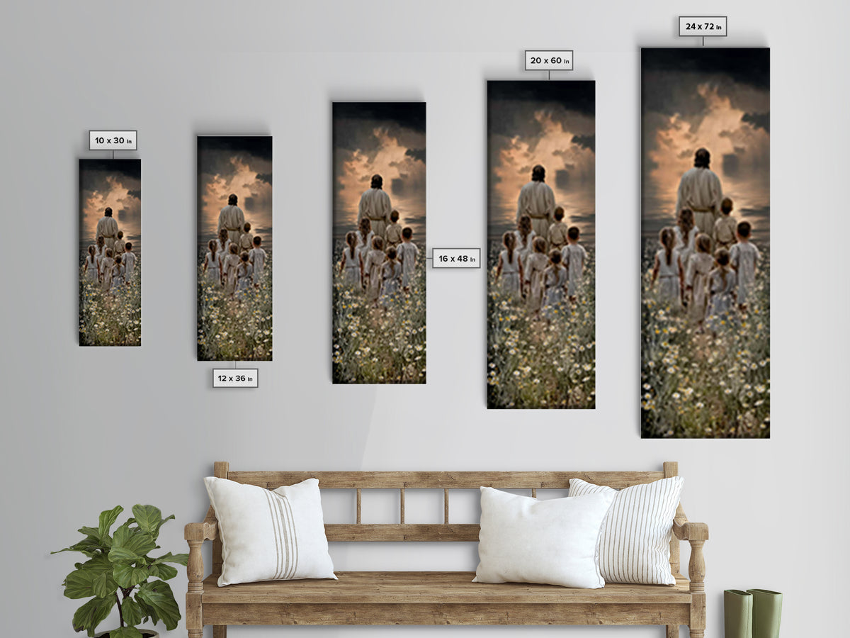 Pathway Of Mercy – Framed Canvas Print – Tall Skinny Art Print – Christian Art Print – Christian Wall Art – Jesus Painting – Subtle Christi