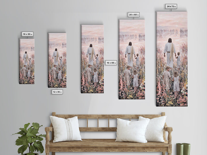 Morning Grace Bloom – Framed Canvas Print – Narrow Art – Christian Wall Art – Christian Art Print – Jesus Painting – Unique Christian Art –
