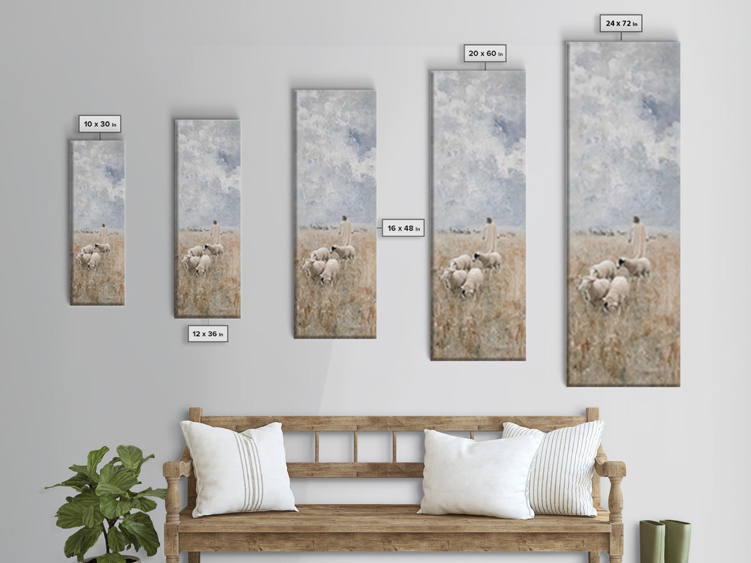 Field Of The Shepherd – Framed Canvas Print – Skinny Art – Christian Art Print – Jesus Painting – Christian Wall Art – Subtle Christian Art