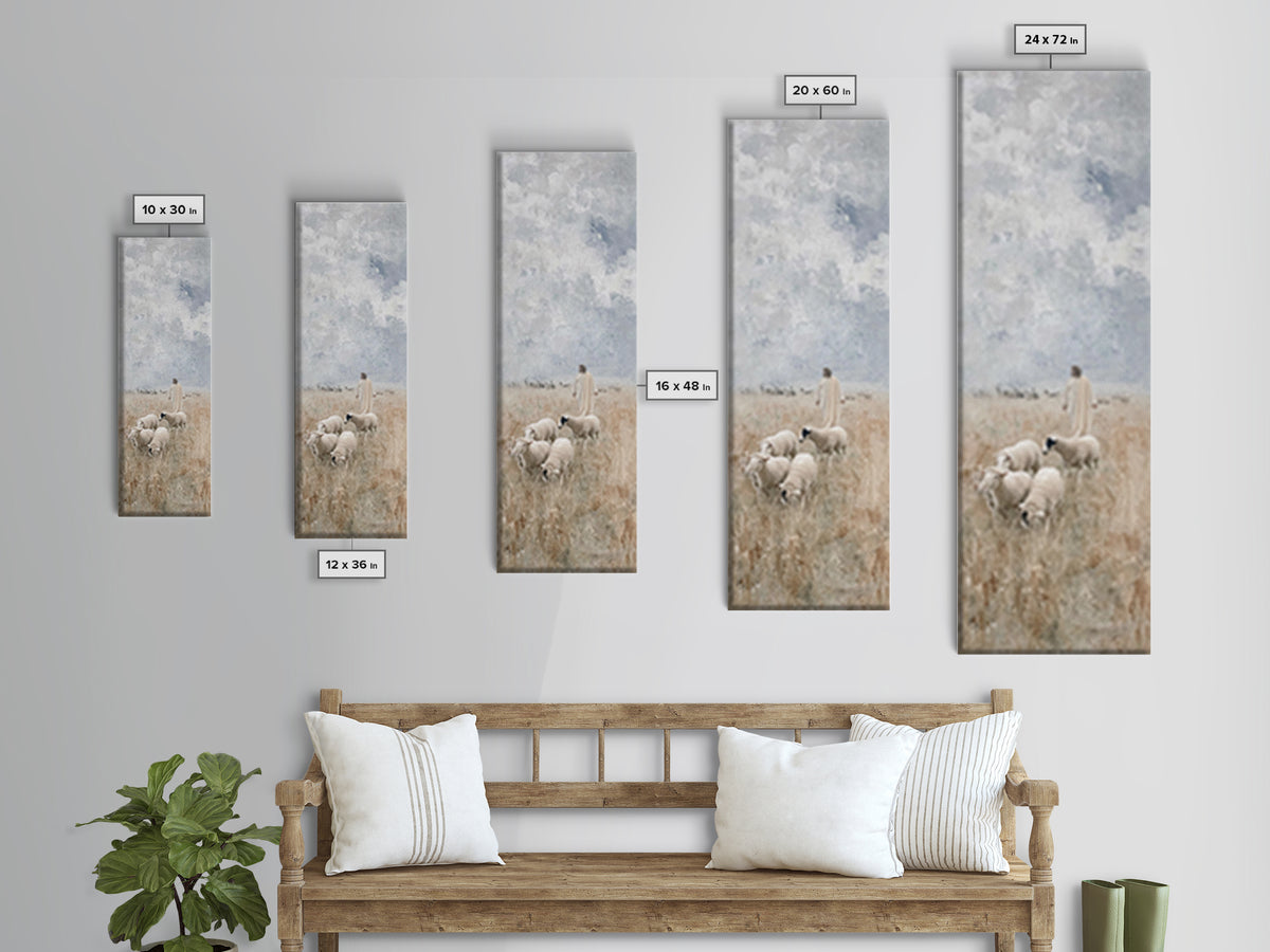 Field Of The Shepherd – Framed Canvas Print – Skinny Art – Christian Art Print – Jesus Painting – Christian Wall Art – Subtle Christian Art