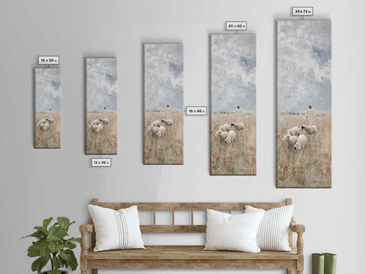 Field Of The Shepherd – Framed Canvas Print – Skinny Art – Christian Art Print – Jesus Painting – Christian Wall Art – Subtle Christian Art