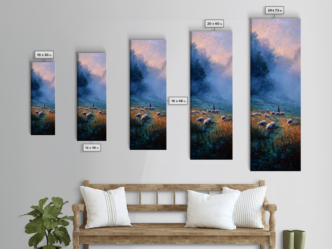 Morning Flock Light – Framed Canvas Print – Skinny Art – Christian Wall Art – Christian Art Canvas – Subtle Christian Art – Jesus Painting