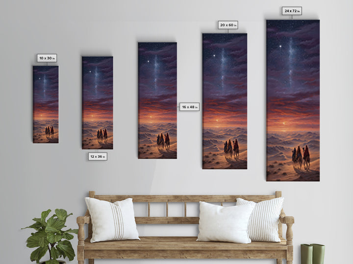 Heavenly Path Wanderers – Framed Canvas Print – Christian Art Canvas – Christmas Art – Tall Narrow Wall Art – Christian Wall Art – Christia