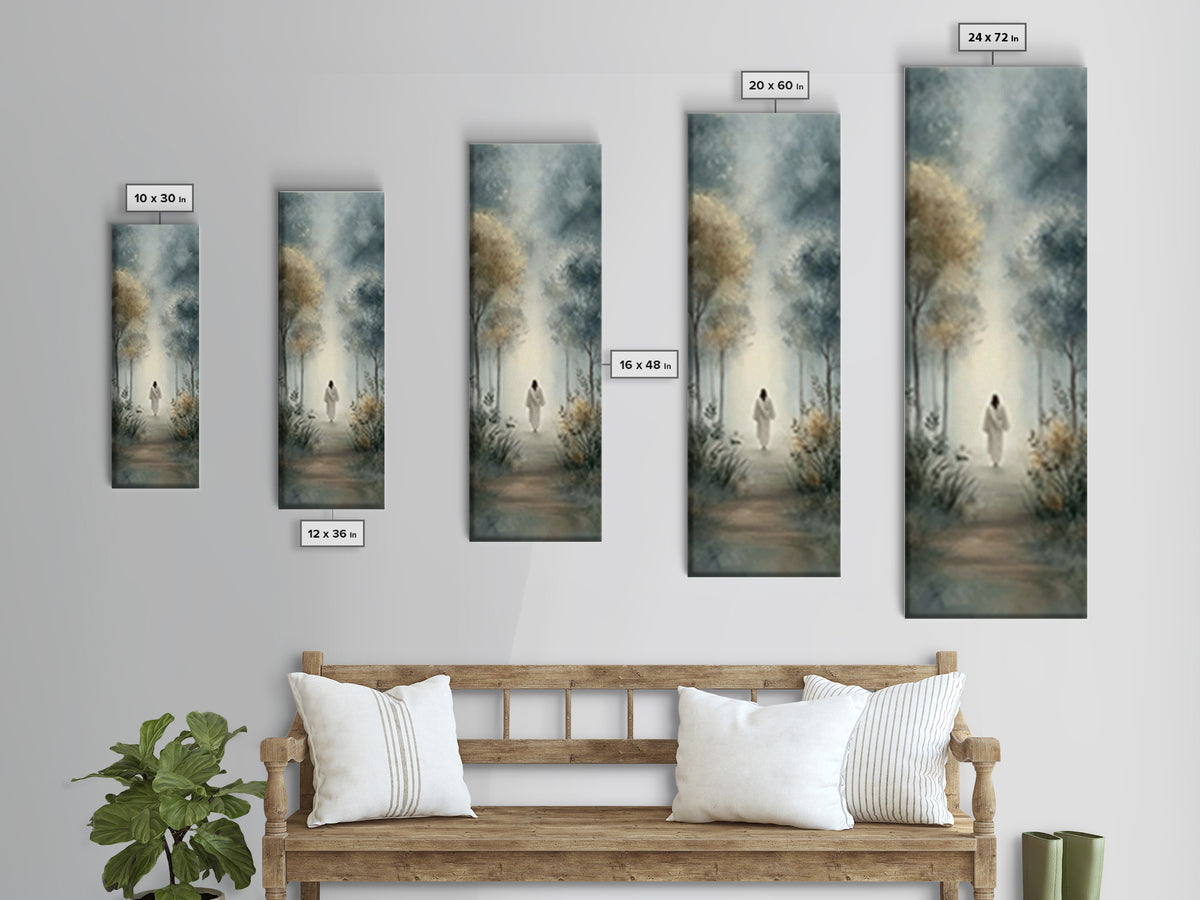Pathway Of Hope – Framed Canvas Print – Tall Narrow Wall Art – Christian Art Canvas – Jesus Painting – Christmas Art – Christian Christmas