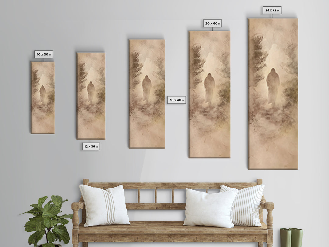 Holy Steps Ahead, Framed Canvas Print, Skinny Art, Christian Wall Art, Jesus Art Print, Christian Canvas Art, Christmas Wall Art, Christian