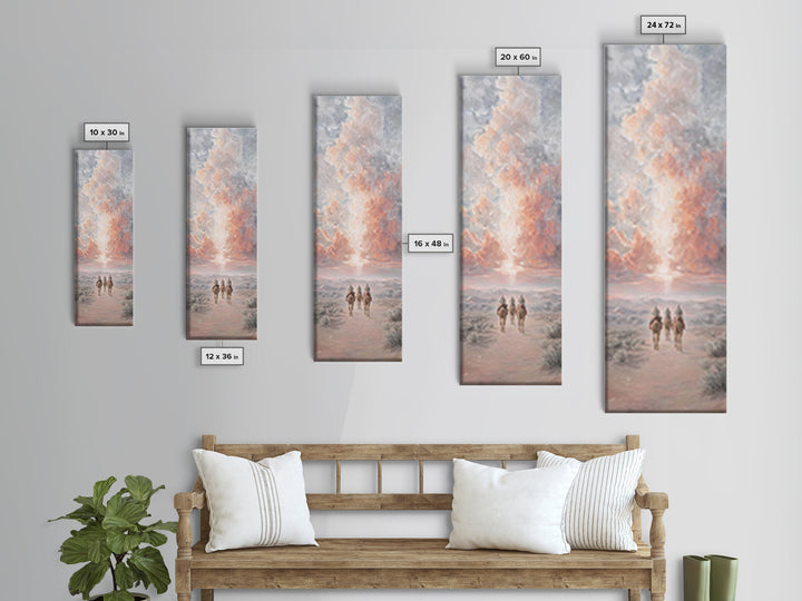 Radiant Dawn Journey – Framed Canvas Print – Christmas Wall Art – Christian Art – Tall Skinny Art Print – Christian Decor – Christian Chris