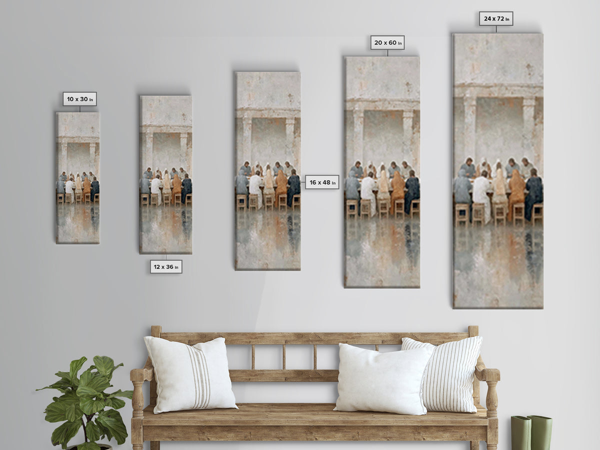 Last Communion Stillness | Framed Canvas Print | Christian Art Canvas | Jesus Painting | Narrow Art | Christian Art Work | Christmas Wall A