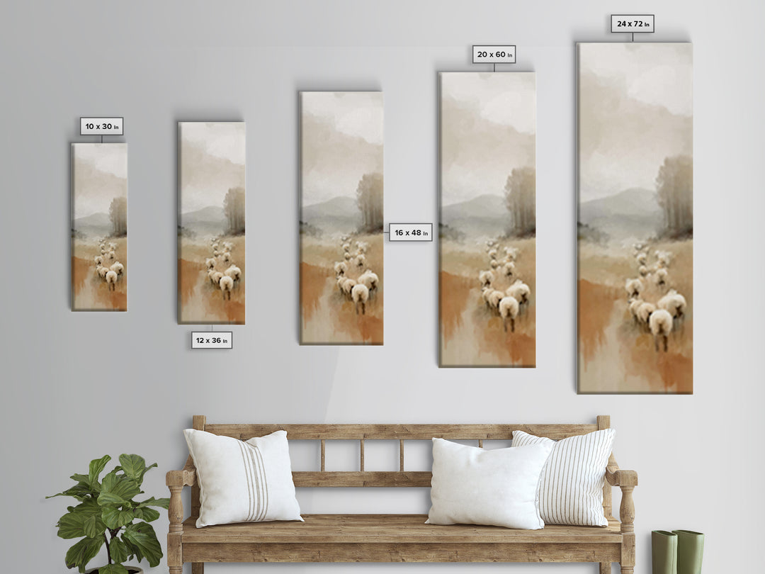 Quiet Pasture Peace – Framed Canvas Print – Christian Wall Art – Christian Art Canvas – Pastoral Christian Art – Minimalist Christian Art –