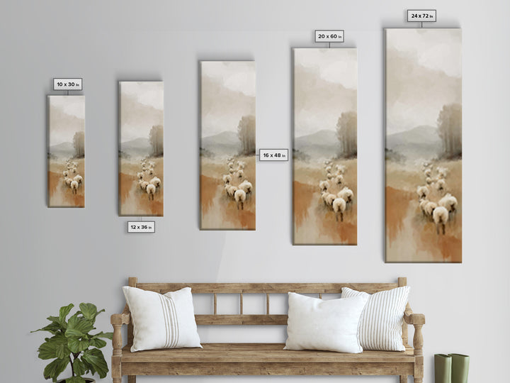 Quiet Pasture Peace – Framed Canvas Print – Christian Wall Art – Christian Art Canvas – Pastoral Christian Art – Minimalist Christian Art –