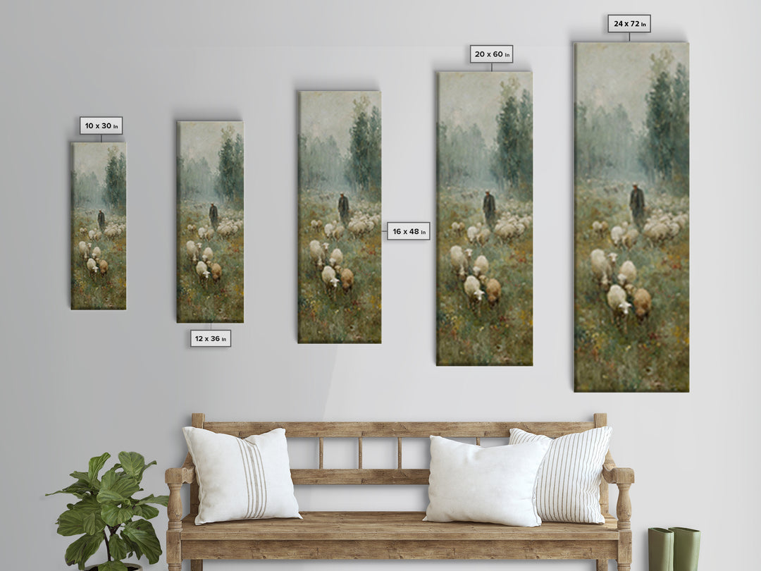 Field Of Shepherds – Framed Canvas Print – Christian Wall Art – Pastoral Christian Art – Christian Art Canvas – Vintage Christian Art – Chr