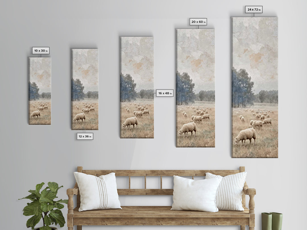 Autumn Meadow Flock – Framed Canvas Print – Christian Wall Art – Christian Art Canvas – Pastoral Christian Art – Modern Christian Art – Chr