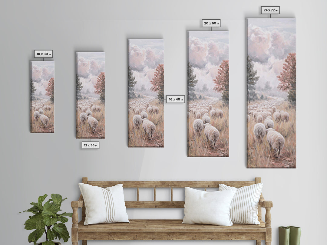 Heavenly Pasture Sky – Framed Canvas Print – Christian Art Canvas – Christian Wall Art – Moody Christian Art – Christmas Art – Pastoral Sce