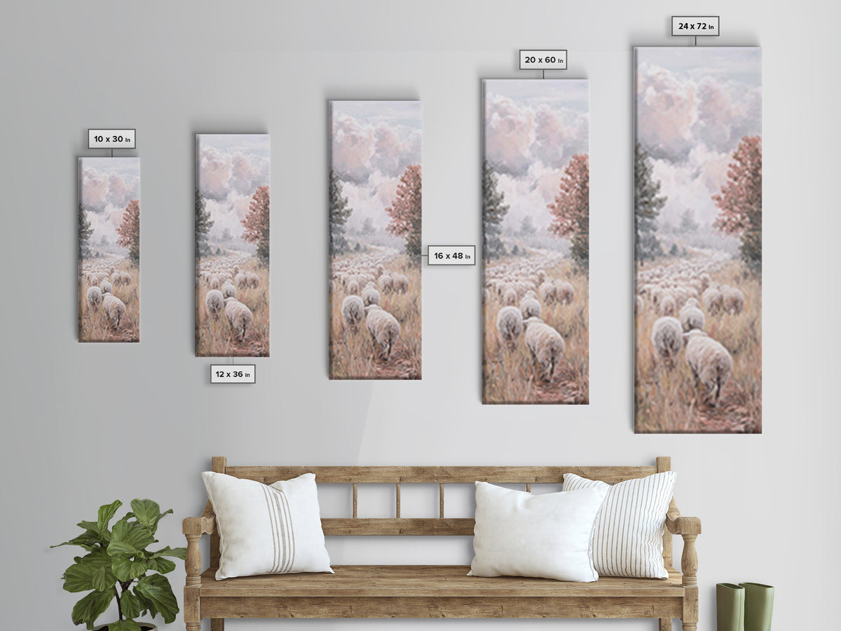 Heavenly Pasture Sky – Framed Canvas Print – Christian Art Canvas – Christian Wall Art – Moody Christian Art – Christmas Art – Pastoral Sce