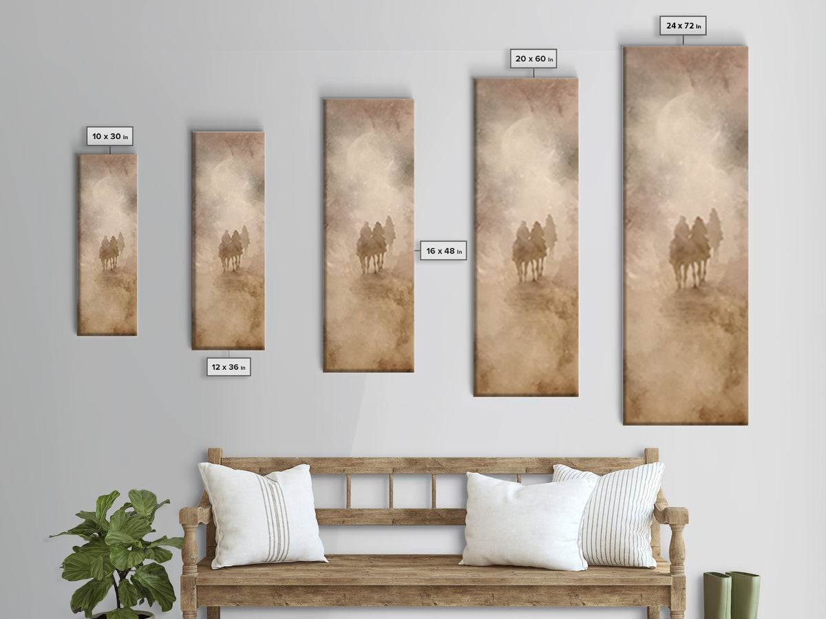 Holy Night Riders – Framed Canvas Print – Tall Narrow Wall Art – Christian Art Canvas – Christian Wall Art – Christmas Art – Christian Deco