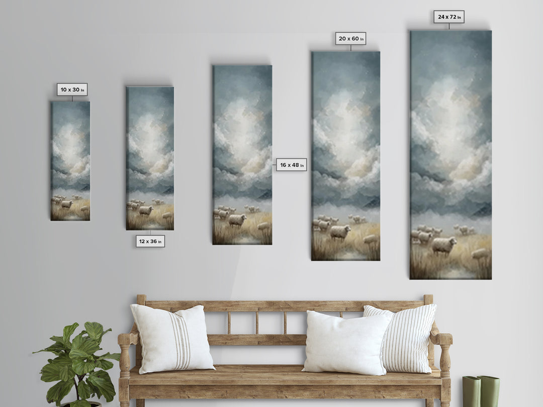 Shepherd’s Quiet Field – Framed Canvas Print – Christian Wall Art – Christian Art Canvas – Pastoral Christian Art – Vintage Christian Art –
