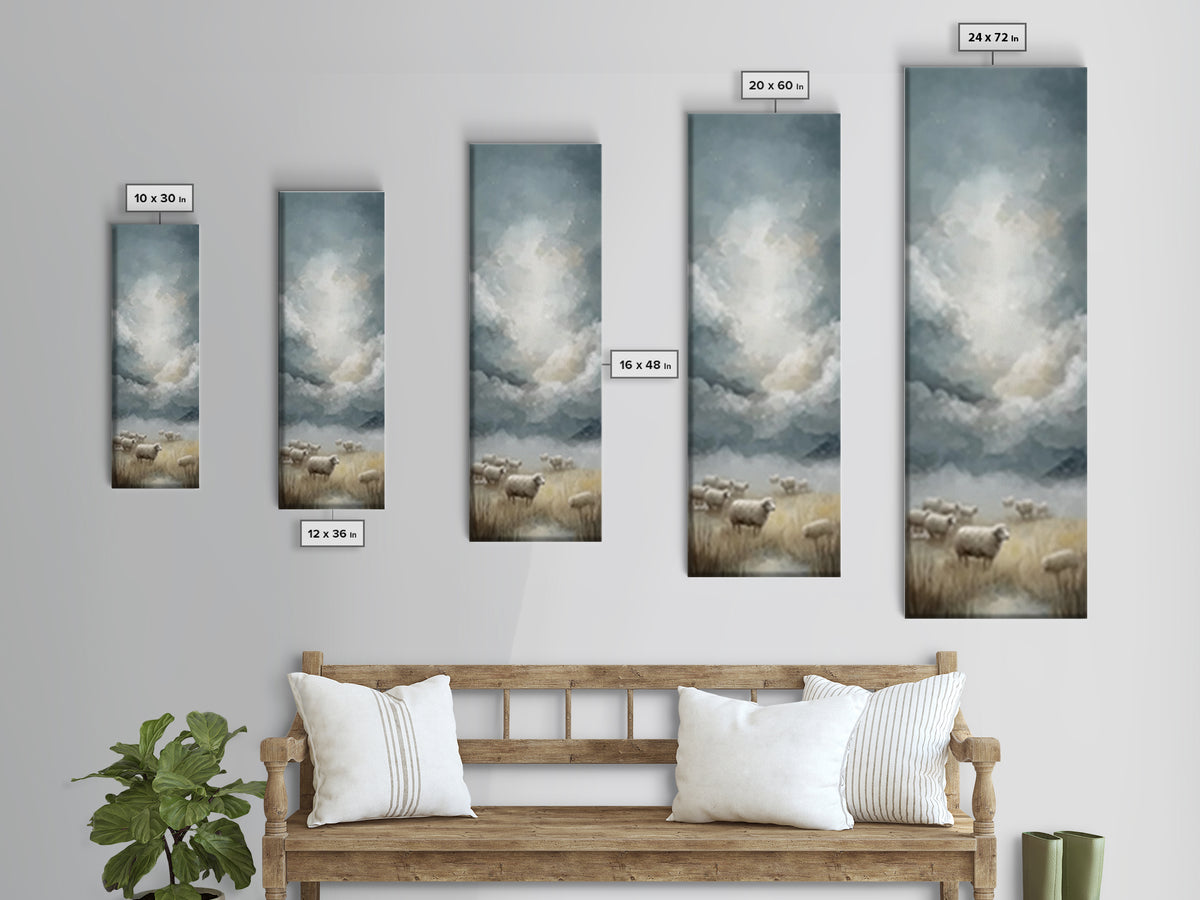 Shepherd’s Quiet Field – Framed Canvas Print – Christian Wall Art – Christian Art Canvas – Pastoral Christian Art – Vintage Christian Art –