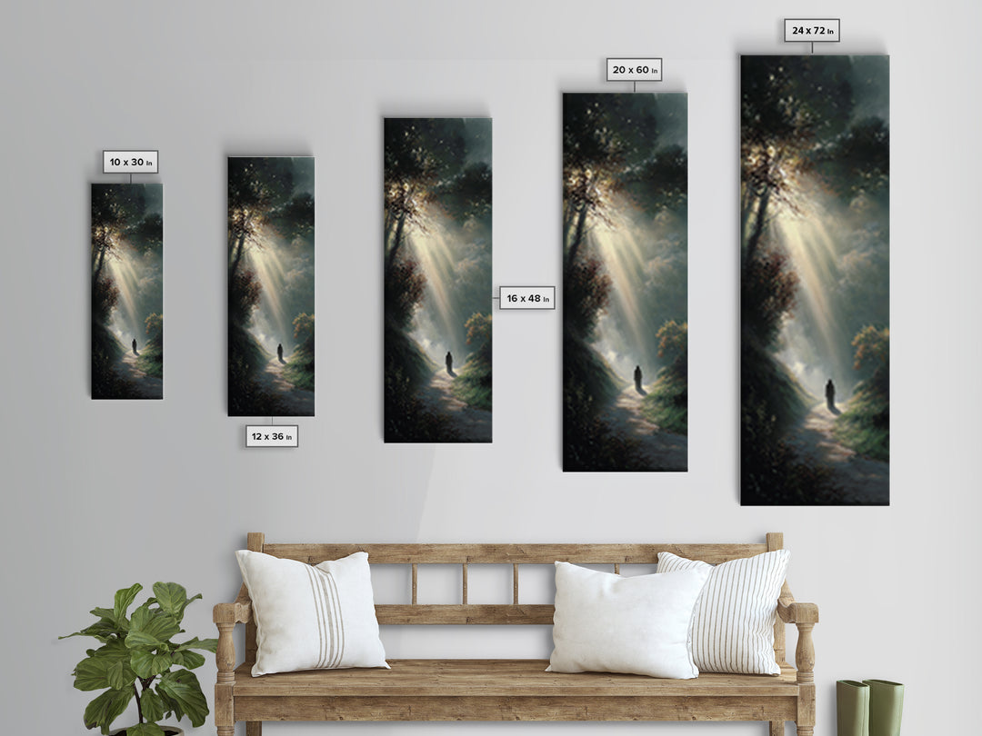 Path Of His Peace – Framed Canvas Print – Tall Skinny Art Print – Christian Wall Art – Modern Christian Art – Christian Art Canvas – Christ