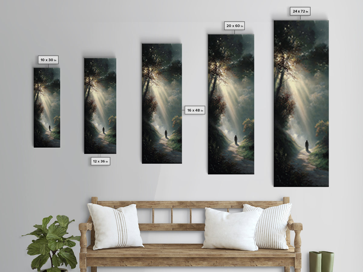 Path Of His Peace – Framed Canvas Print – Tall Skinny Art Print – Christian Wall Art – Modern Christian Art – Christian Art Canvas – Christ