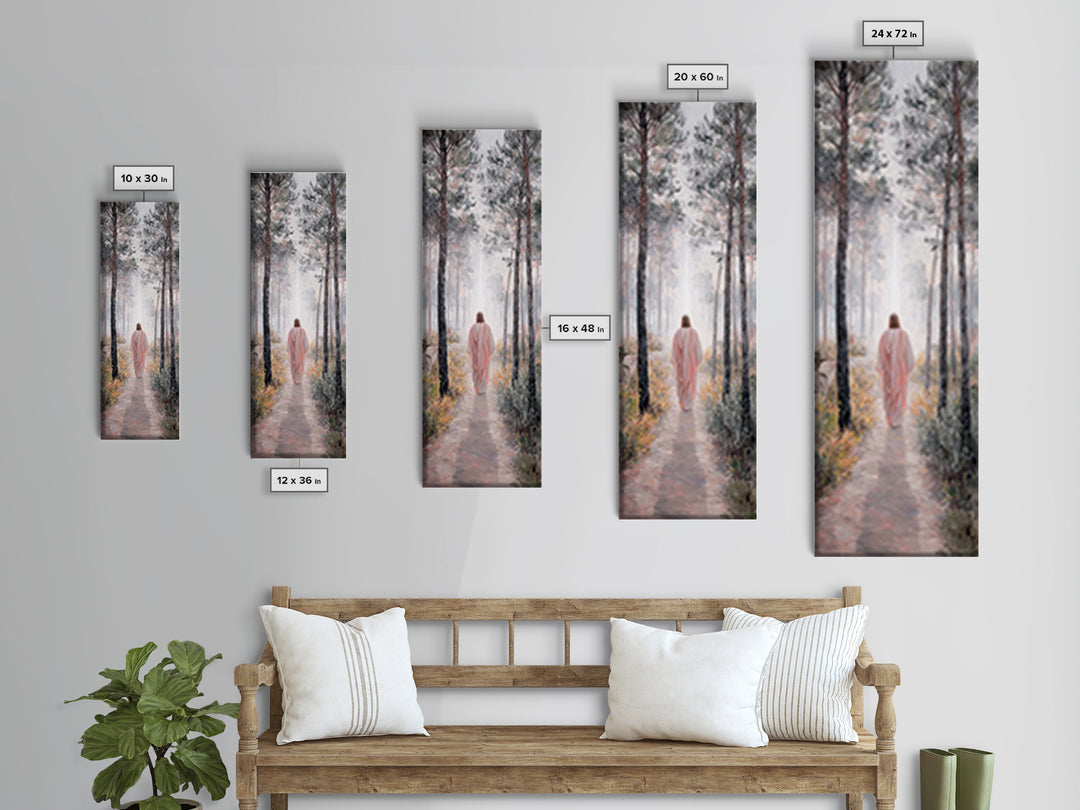 Walk Into Light – Framed Canvas Print – Tall Narrow Wall Art – Christian Wall Art – Moody Christian Art – Christian Art Canvas – Christmas