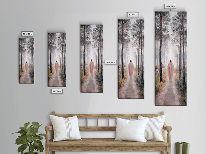 Walk Into Light – Framed Canvas Print – Tall Narrow Wall Art – Christian Wall Art – Moody Christian Art – Christian Art Canvas – Christmas