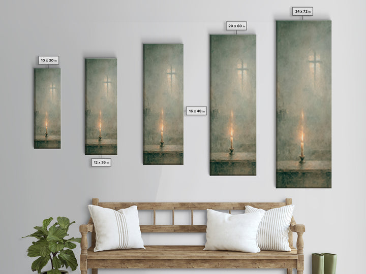 Blessed Pilgrimage Glow – Framed Canvas Print – Christian Wall Art – Narrow Art – Christian Art Canvas – Christmas Wall Art – Christian Chr