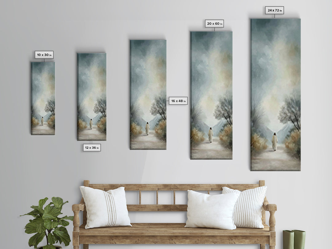 Path Of Peace – Framed Canvas Print – Tall Narrow Wall Art – Christian Wall Art – Jesus Painting – Christian Art Canvas – Christmas Art