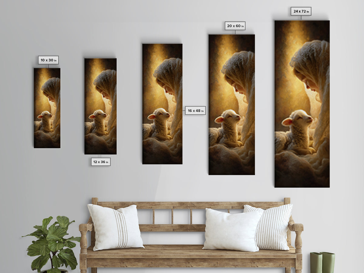 Radiant Mercy | Framed Canvas Print | Skinny Art | Christian Wall Art | Christian Christmas Art | Jesus Painting | Christian Art Gift