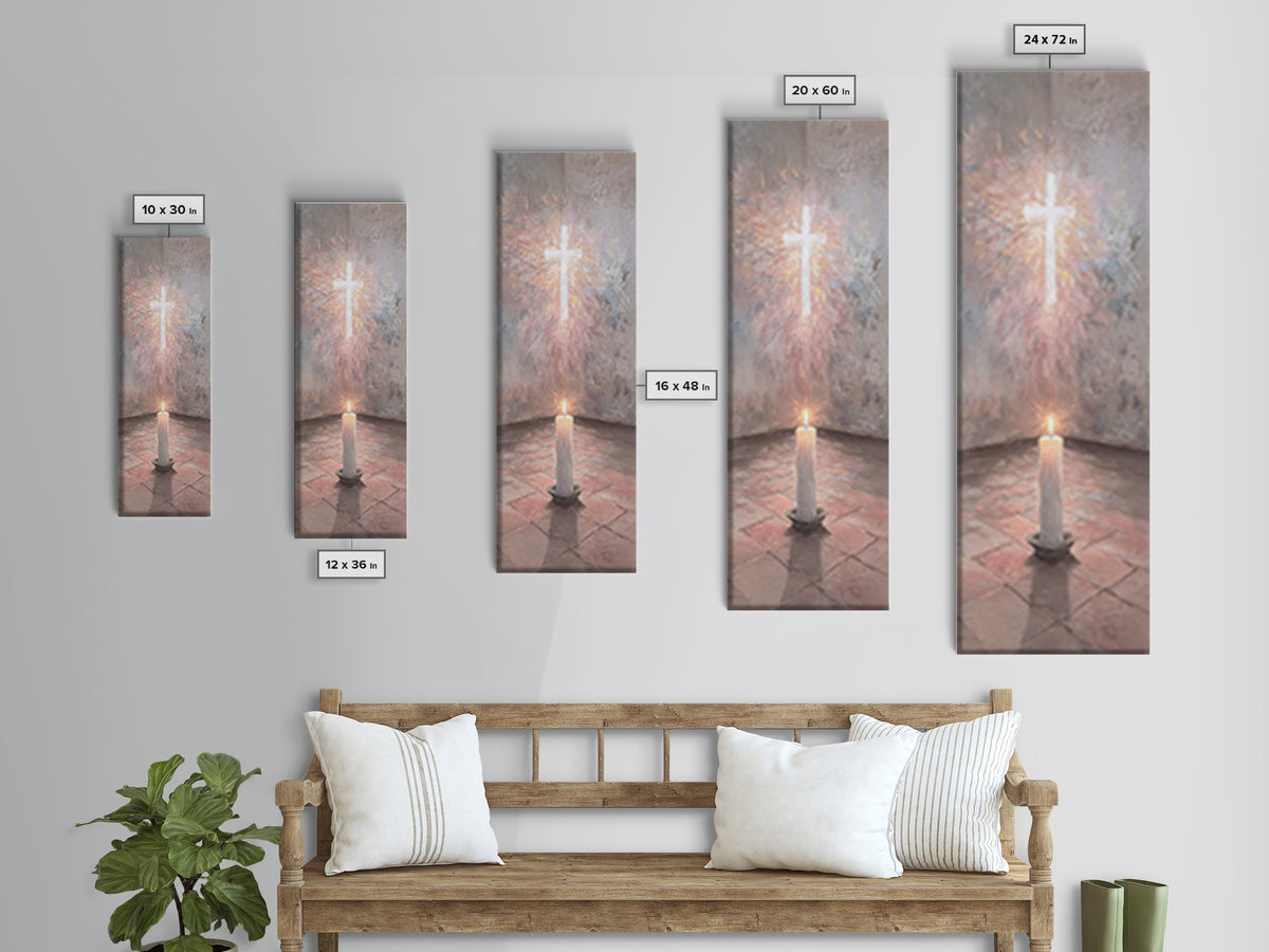 Silent Desert Cross – Framed Canvas Print – Christian Art Canvas – Christian Wall Art – Skinny Art – Christian Decor – Christmas Wall Art