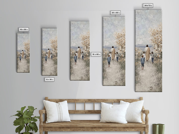 Spring Path Blessing – Framed Canvas Print – Tall Narrow Wall Art – Christian Wall Art – Jesus Painting – Christian Art Canvas – Christian